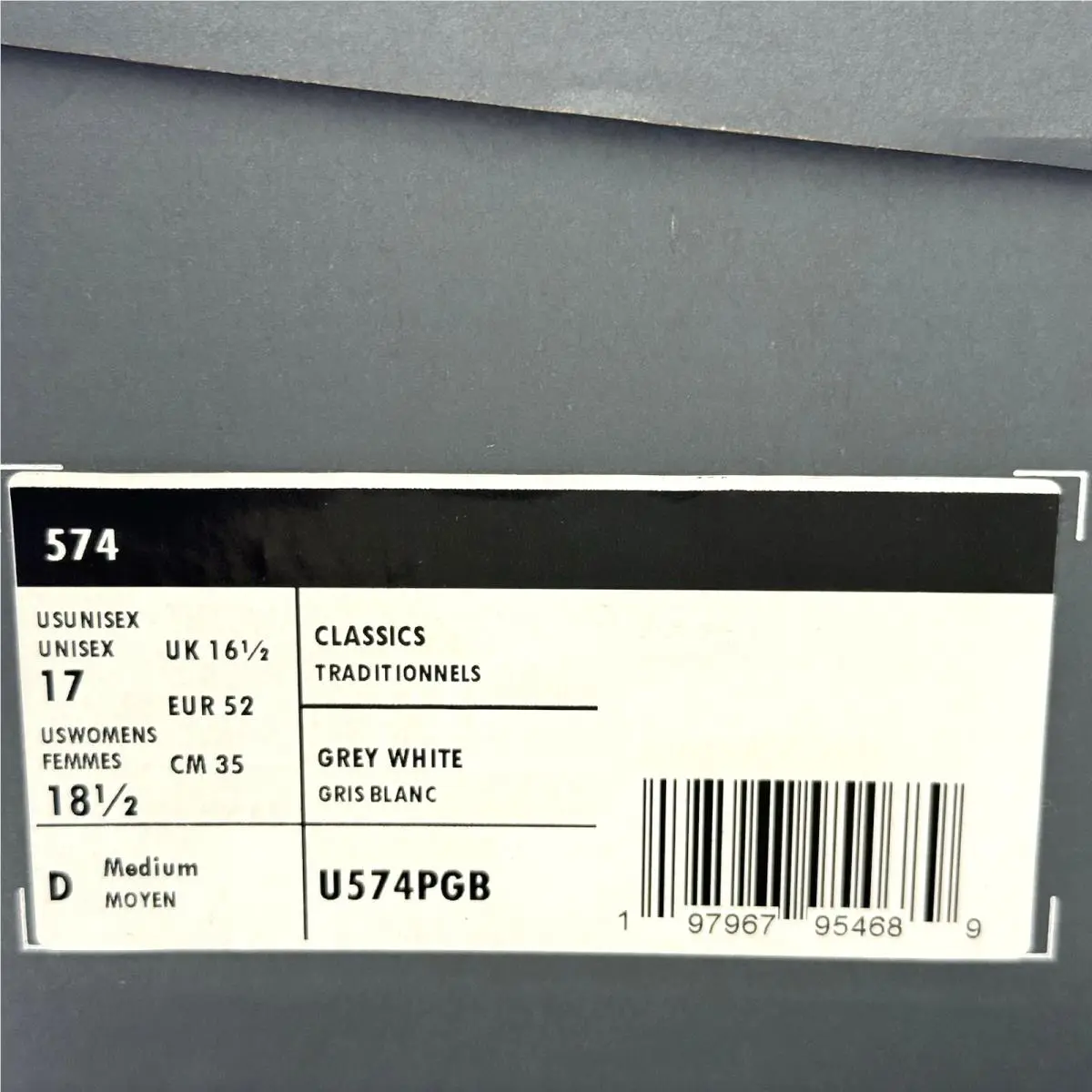 New Balance shoes - New Balance 574 - Gray, Manufacturer: Pearl Grey/NB White (UPC: 197967954689) 5