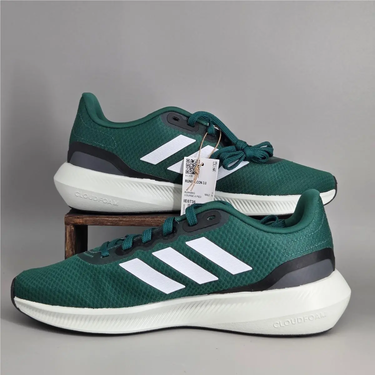 Adidas Runfalcon 3.0 Running Shoes Mens 7 Green Cloudfoam Athletic Sneakers