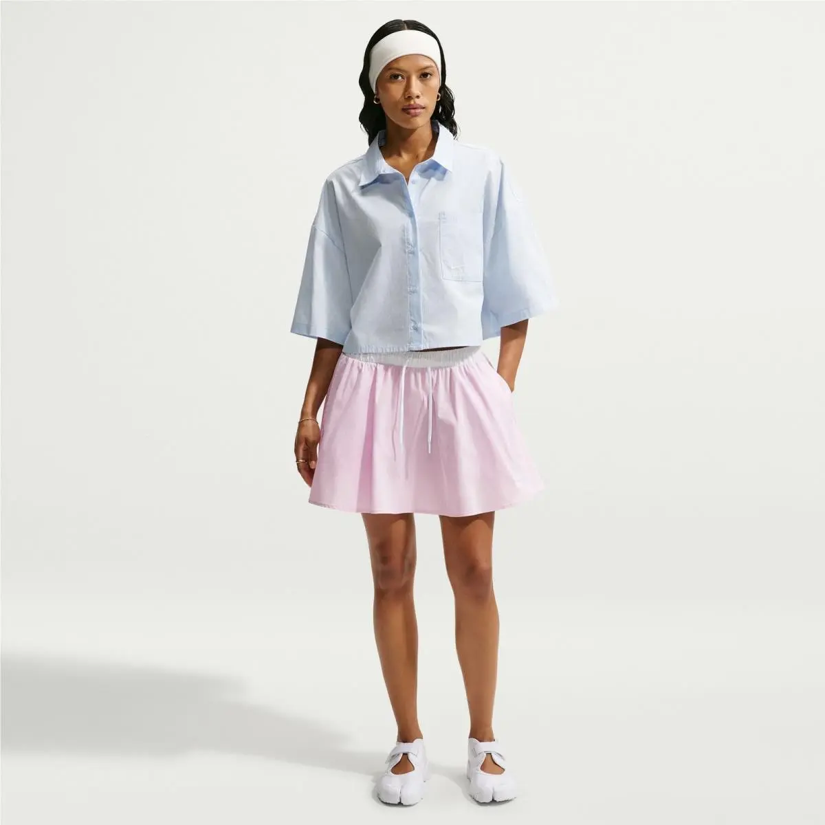 Womens Nike Sportswear Mid Rise Poplin Mini Skirt IV4978-583-SIZE M
