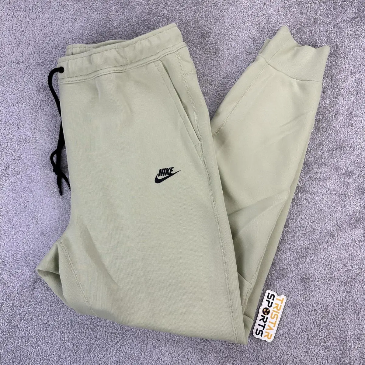 Nike Tech Fleece Pants Mens XL Tall Green Black Joggers Zip Pocket FB8002-371