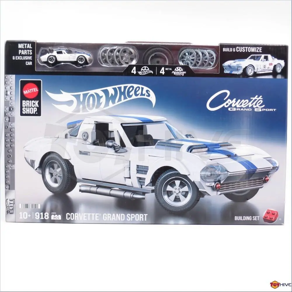 Hot Wheels Brick Shop Chevrolet Corvette Grand Sport 918 Pieces Set by Mattel