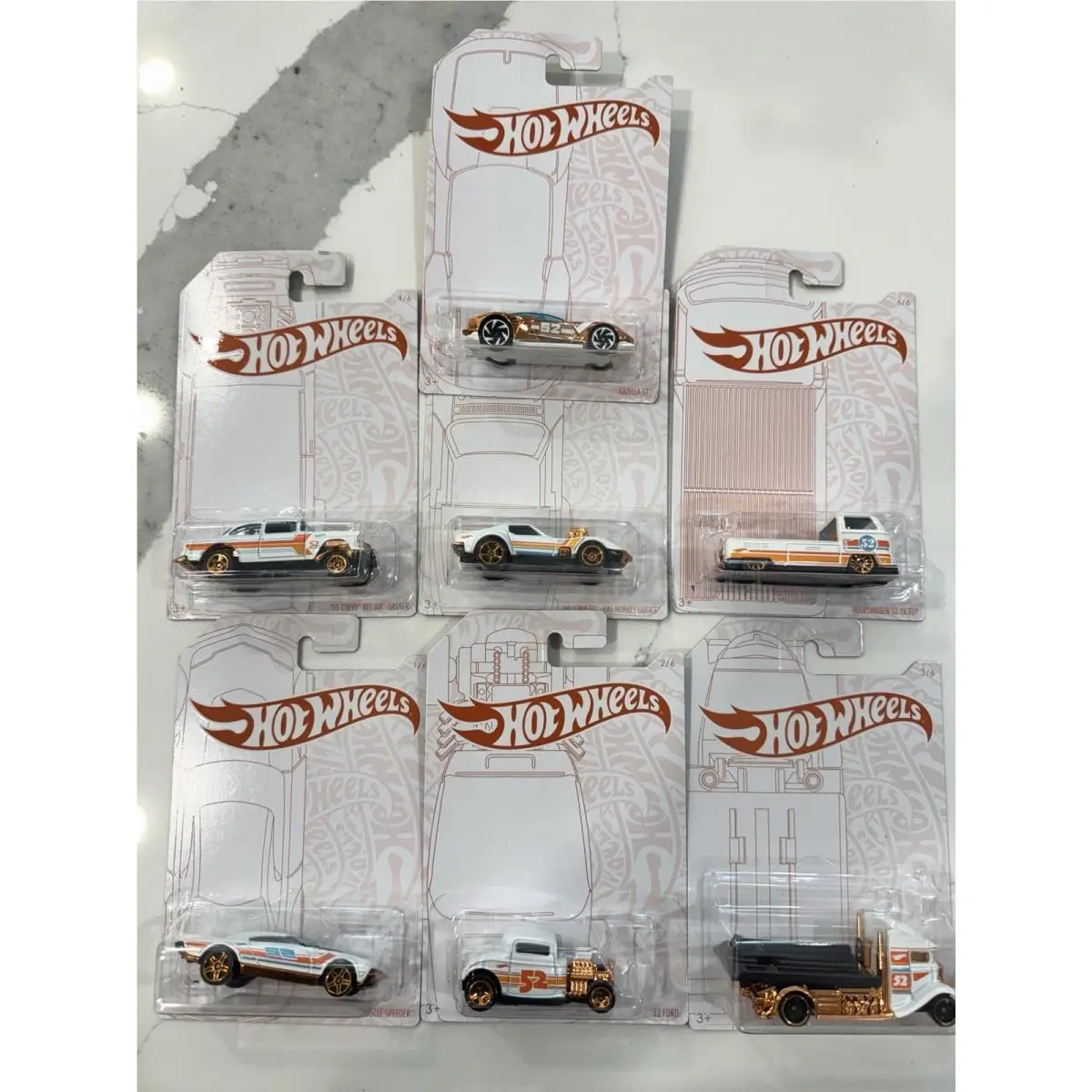 Hot Wheels 52nd Anniversary 2019 Complete Set Of 7 with Gazella GT