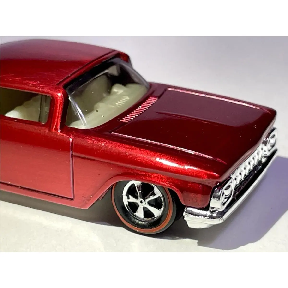 Custom Made Redline Hot Wheels Red 59 Chevy Impala Layin Low Spectraflame Red