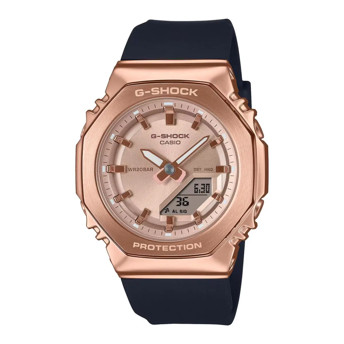 Casio Women`s Watch G-shock GM-S2110PG-1A4 Metal Covered Series Analog Digital