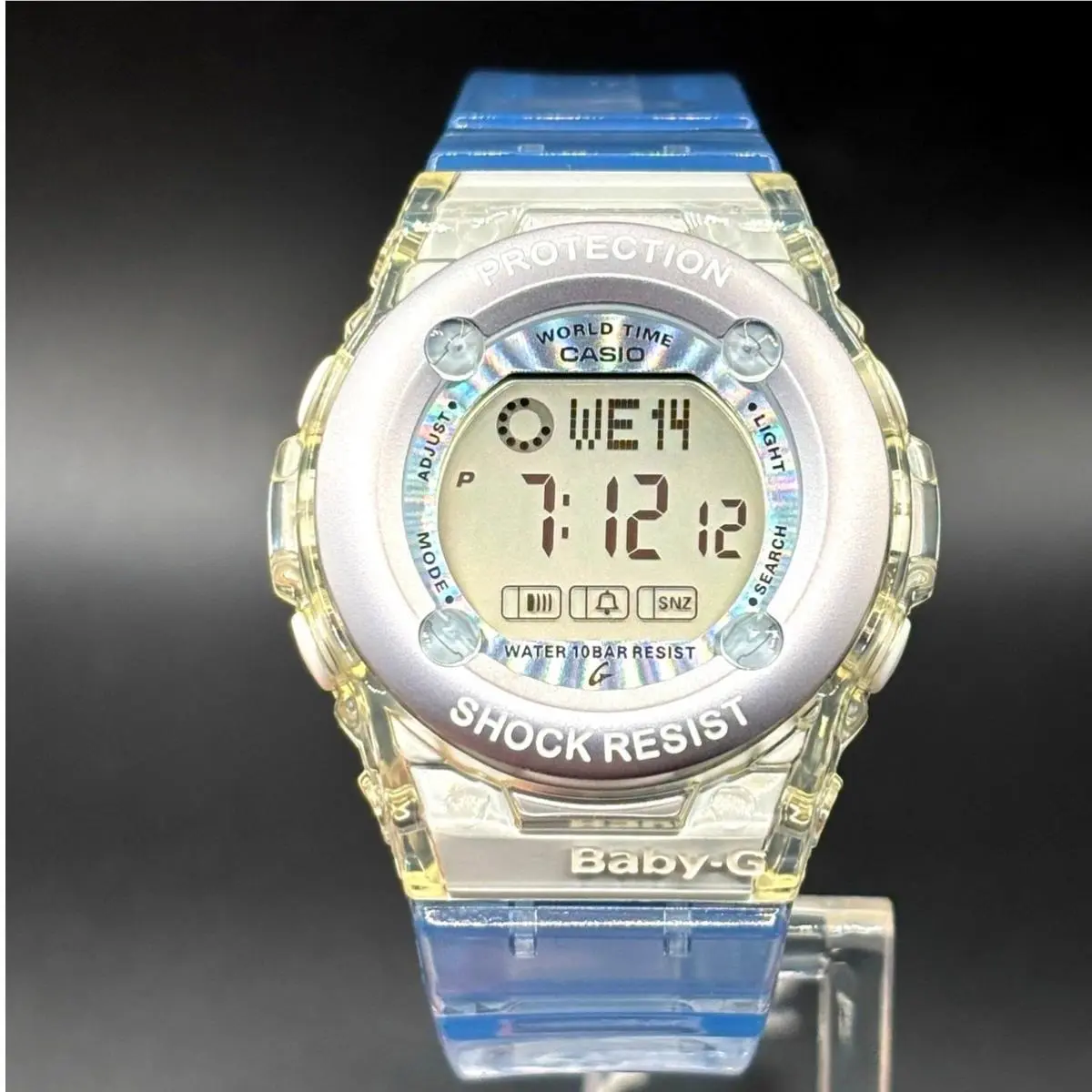 Casio Baby-g BG-1302-2ER Translucent Blue Jelly Digital Women`s Watch Nibwt