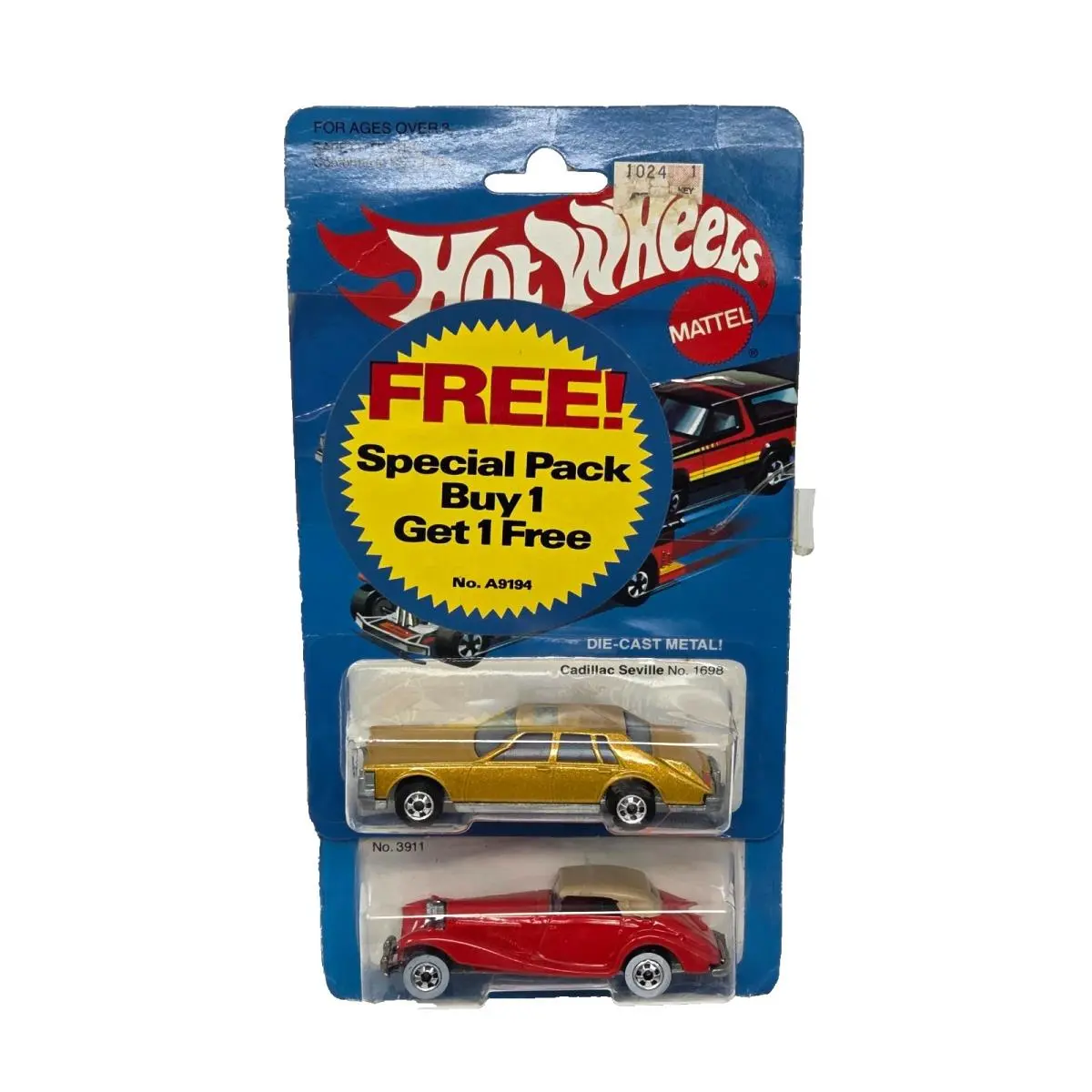 Vintage 1982 Hot Wheels Special Pack Cadillac Seville 1698 Mercedes 540K 3911