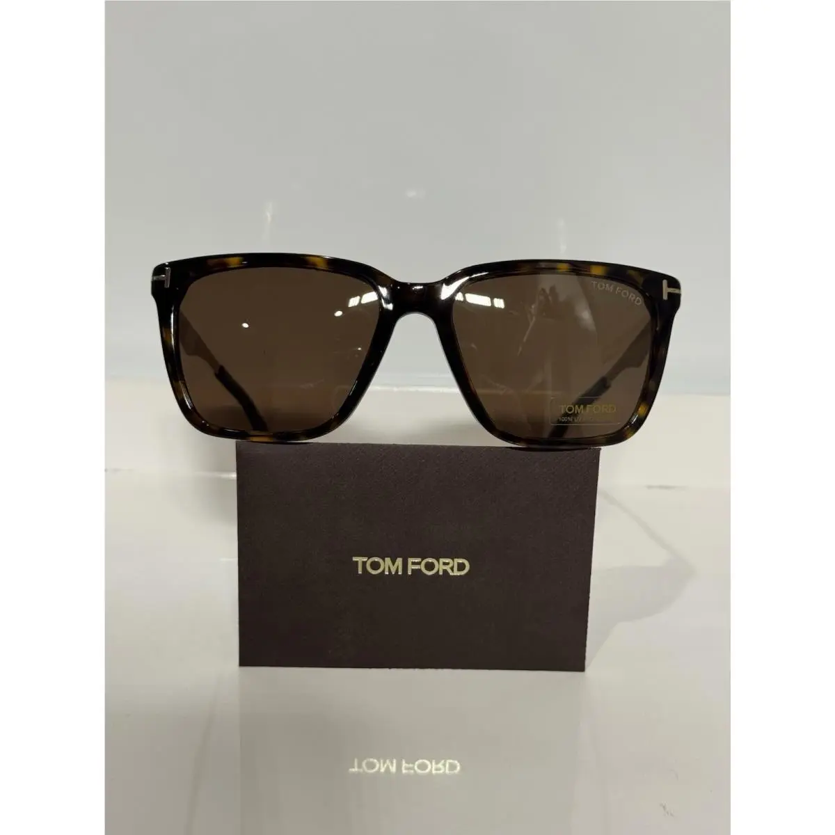 Garrett TF862 52E Havana Square Acetate Brown Tint Sunglasses 54mm by Tom Ford