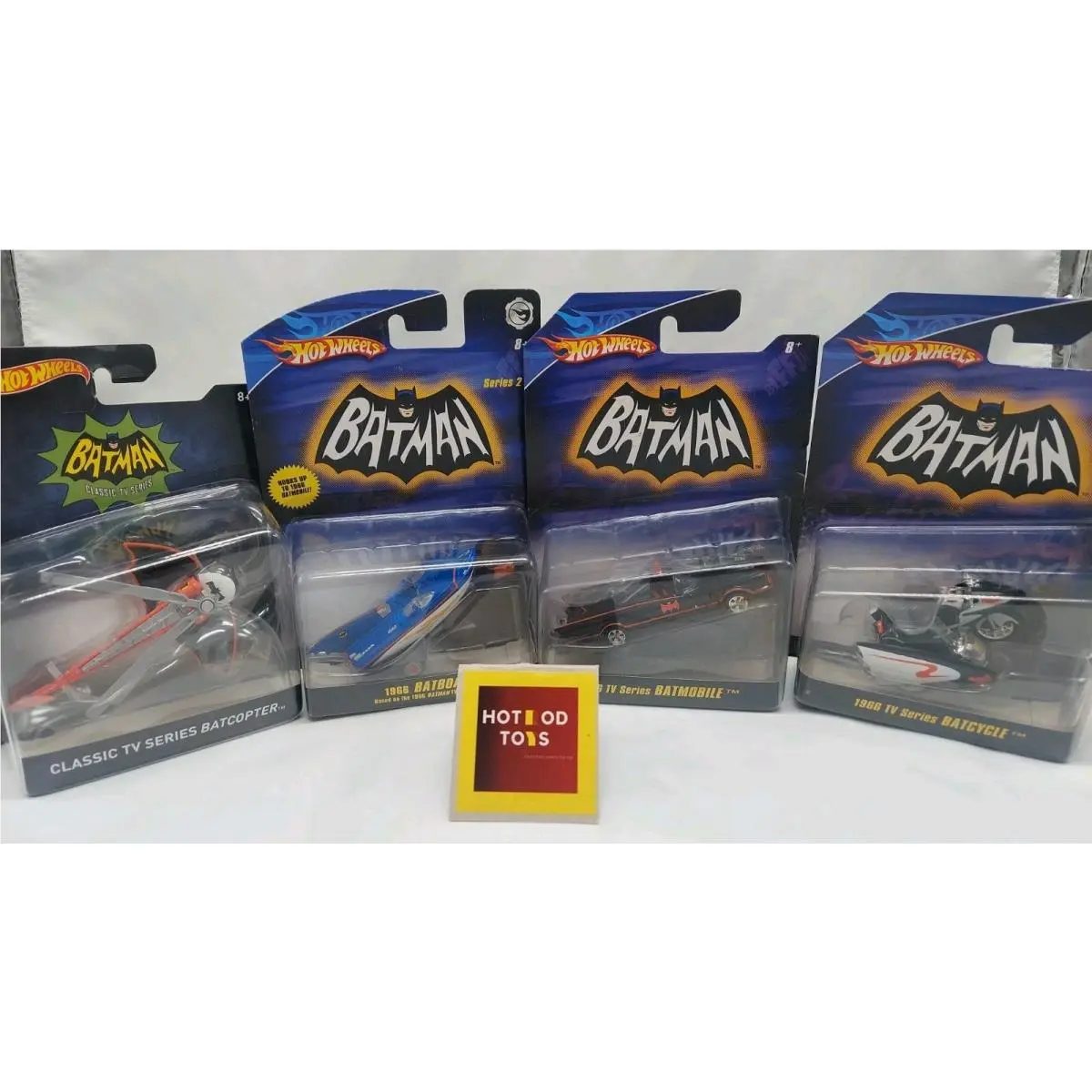 Hot Wheels 4 Batman 1966 TV Series Batcycle Batboat Batmobile Batcopter