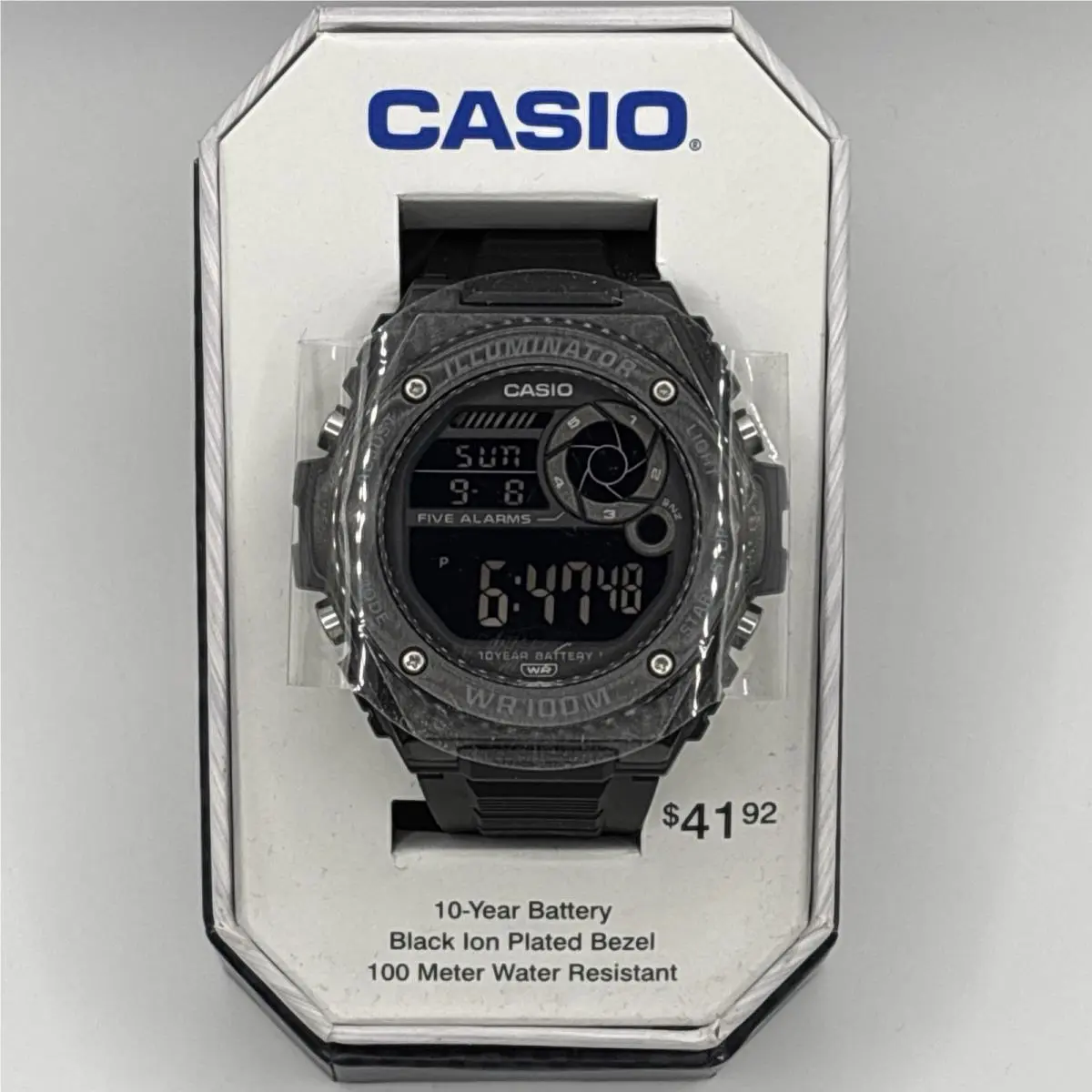 Casio MWD100HB-1B Men’s Watch Black Ion Plated Bezel Illuminator WR100M
