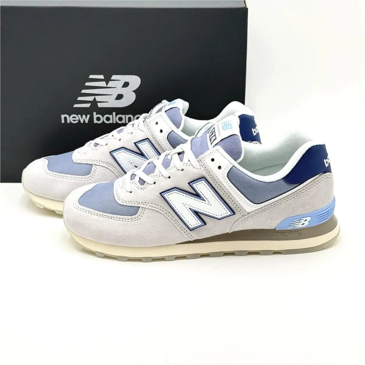 Size 16 Men`s New Balance 574 Suede Sneakers U574PGB Pearl Grey/nb White