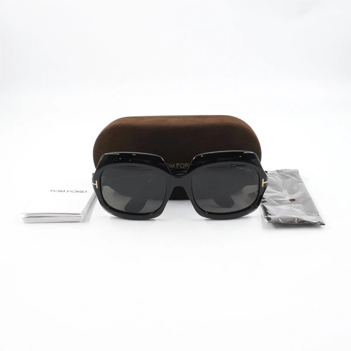 TF1155 Ren Sunglasses with Black Frames and Gray Lenses - with Case by Tom Ford