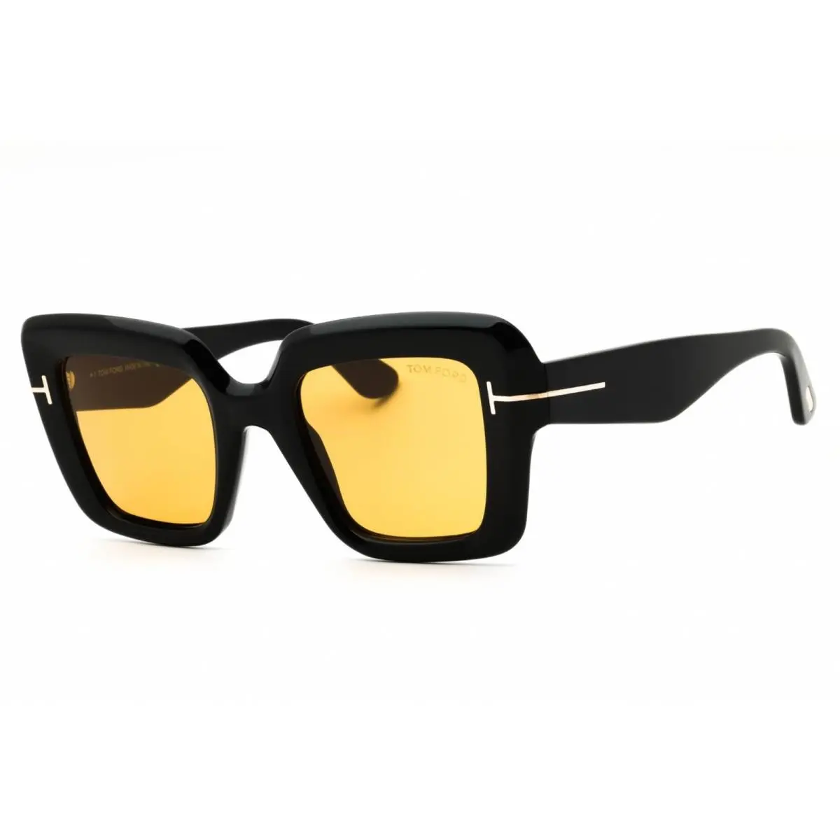 Tom Ford Women`s Sunglasses Shiny Black Acetate Oversized Shape Frame FT1157 01E