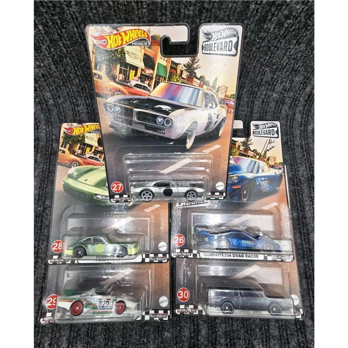 2020 Hot Wheels Premium Boulevard Set of 5 25-30 Diecast Real Riders