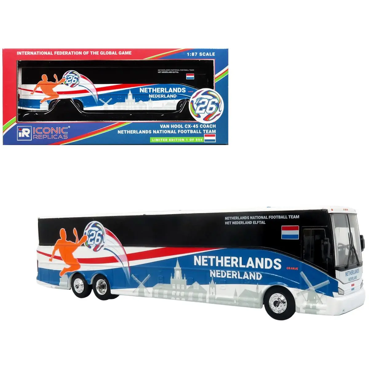 Van Hool CX 45 Coach Bus White Series 1/87 Netherlands National Football Team HO