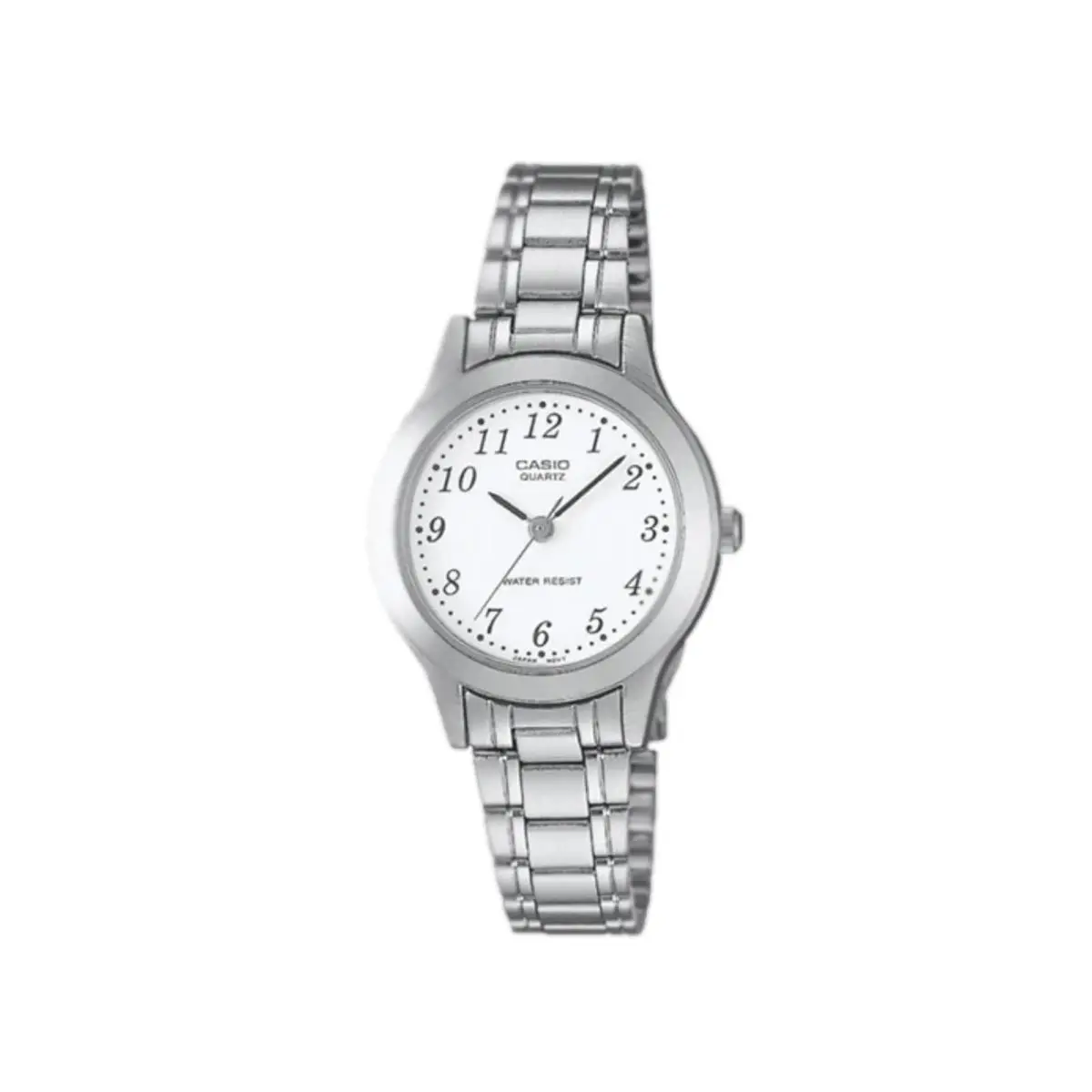 Women’s Silver Stainless Steel Analog Watch with White Dial by Casio
