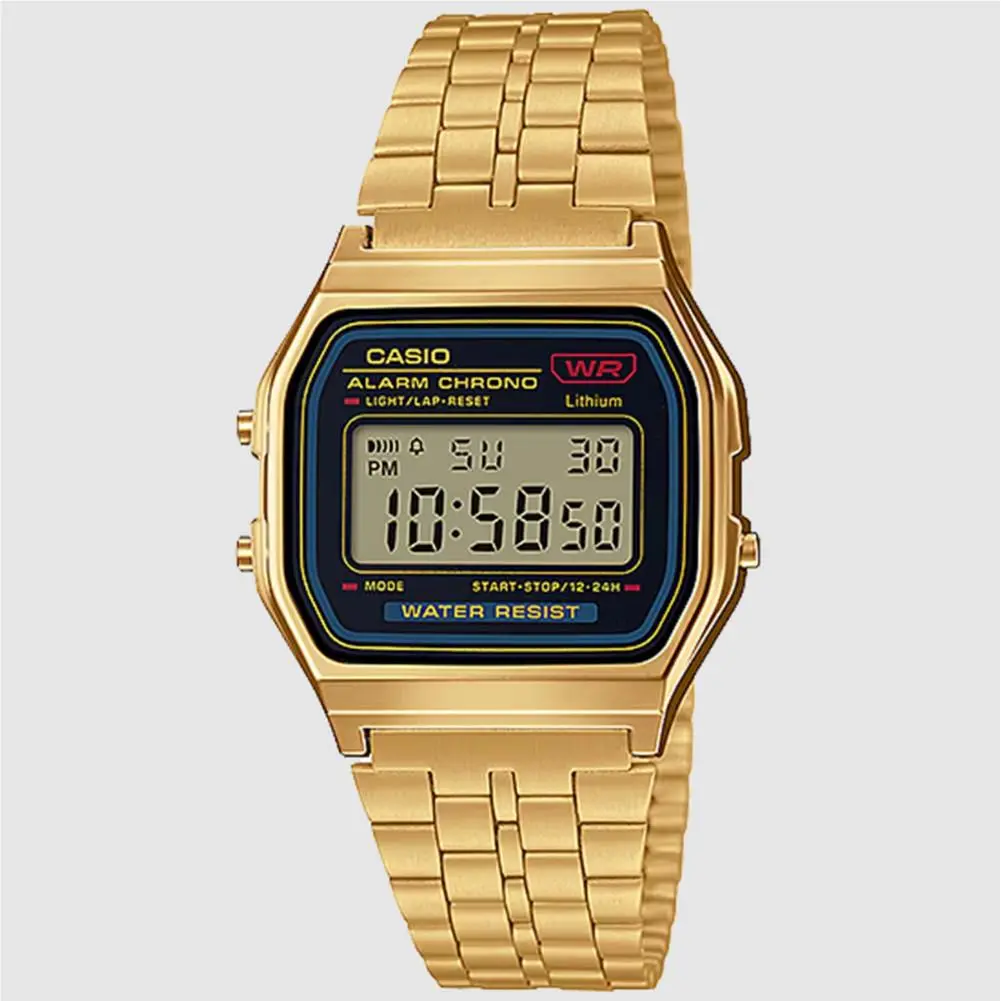 Casio A159WGEA-1VT Watch Gold Black