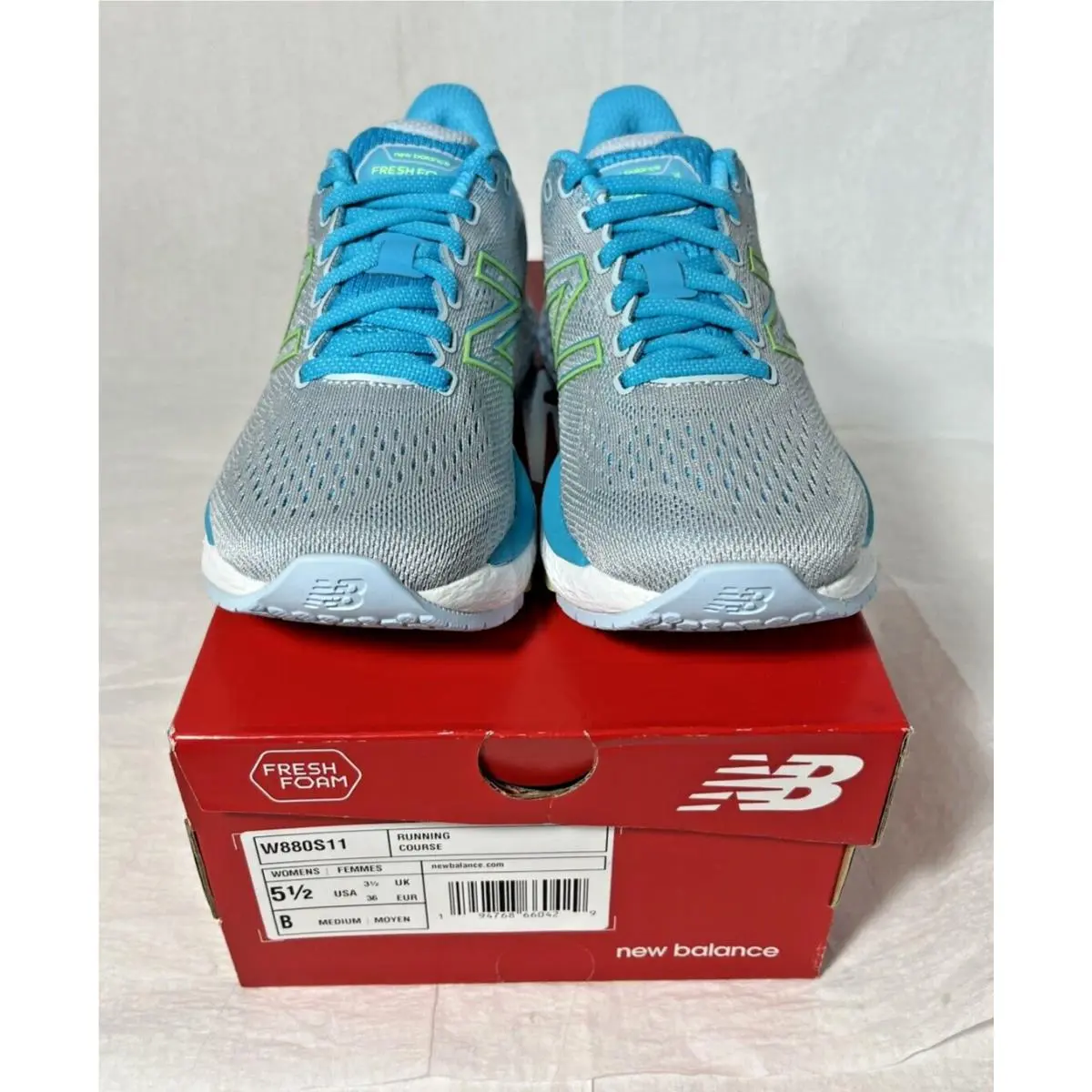 New Balance Womens Running Shoes Fresh Foam W880S11 Size 5.5 Gray Blue