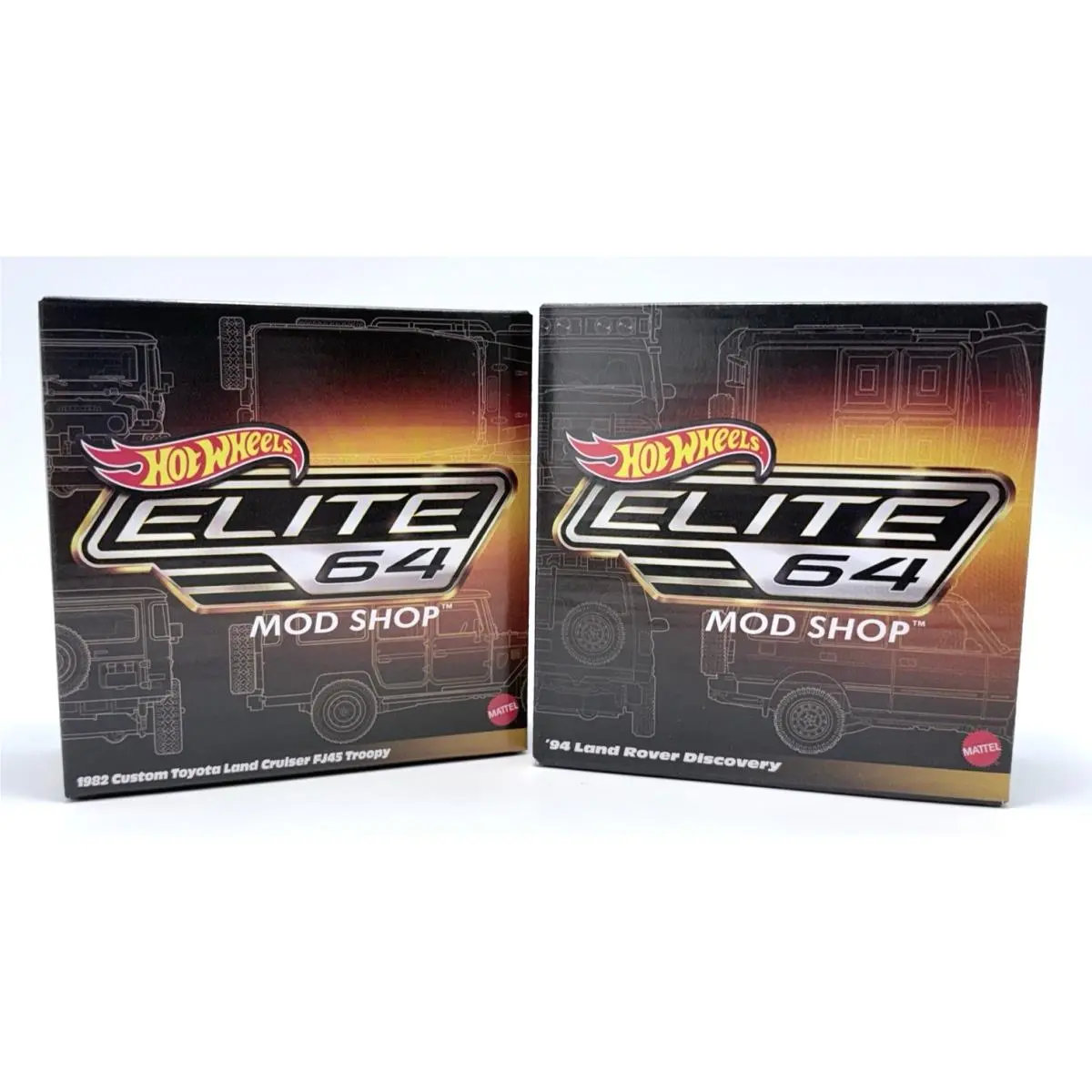 Hot Wheels Elite 64 Mod Shop `94 Land Rover Discovery `82 Toyota Troopy