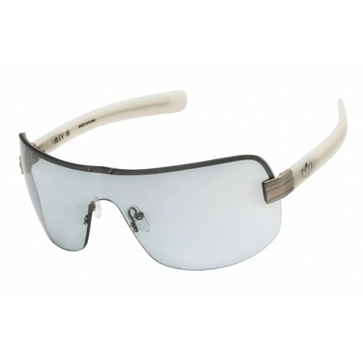 Adidas Unisex Sunglasses Matte Palladium Metal Shield Half Rim Frame OR0128 17V