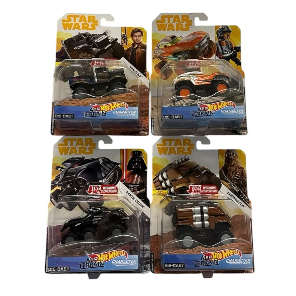 Hot Wheels All Terrain Star Wars Character Cars Complete Set