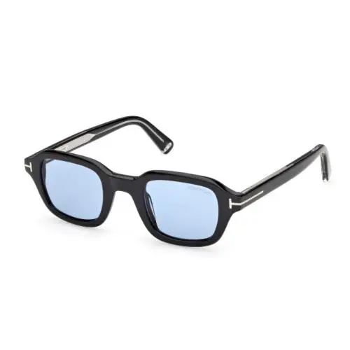 Tom Ford Icon TI0021 01V Shiny Black/blue 46mm Men`s Sunglasses