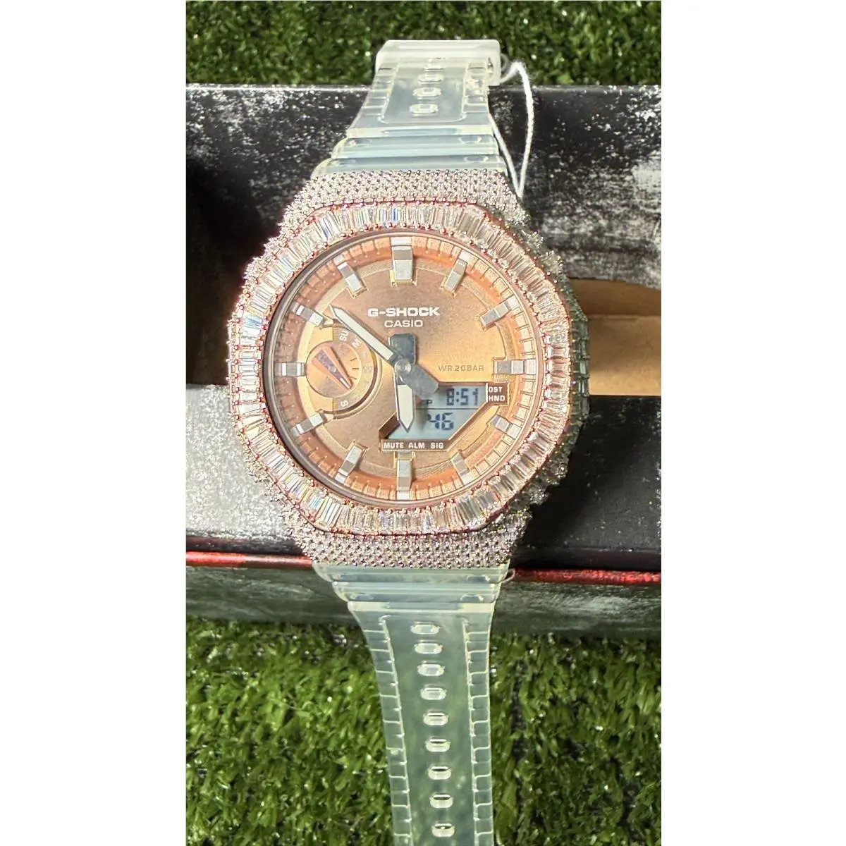 Customized Casio G-shock Watch Pure Moissanite Iced Out - Model GA-2100