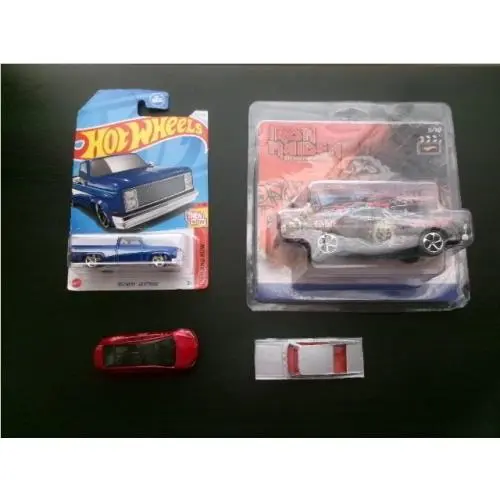 4 Card Hot Wheels 83 Chevy Silverado Tesla Dodge Iron Maiden Eddie Car