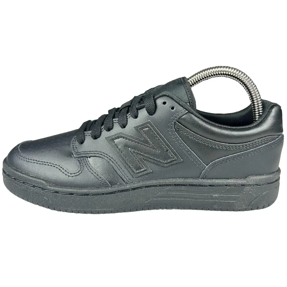 New Balance 480 Kids Sneakers Size 6.5 Triple Black Leather Athletic Shoes New