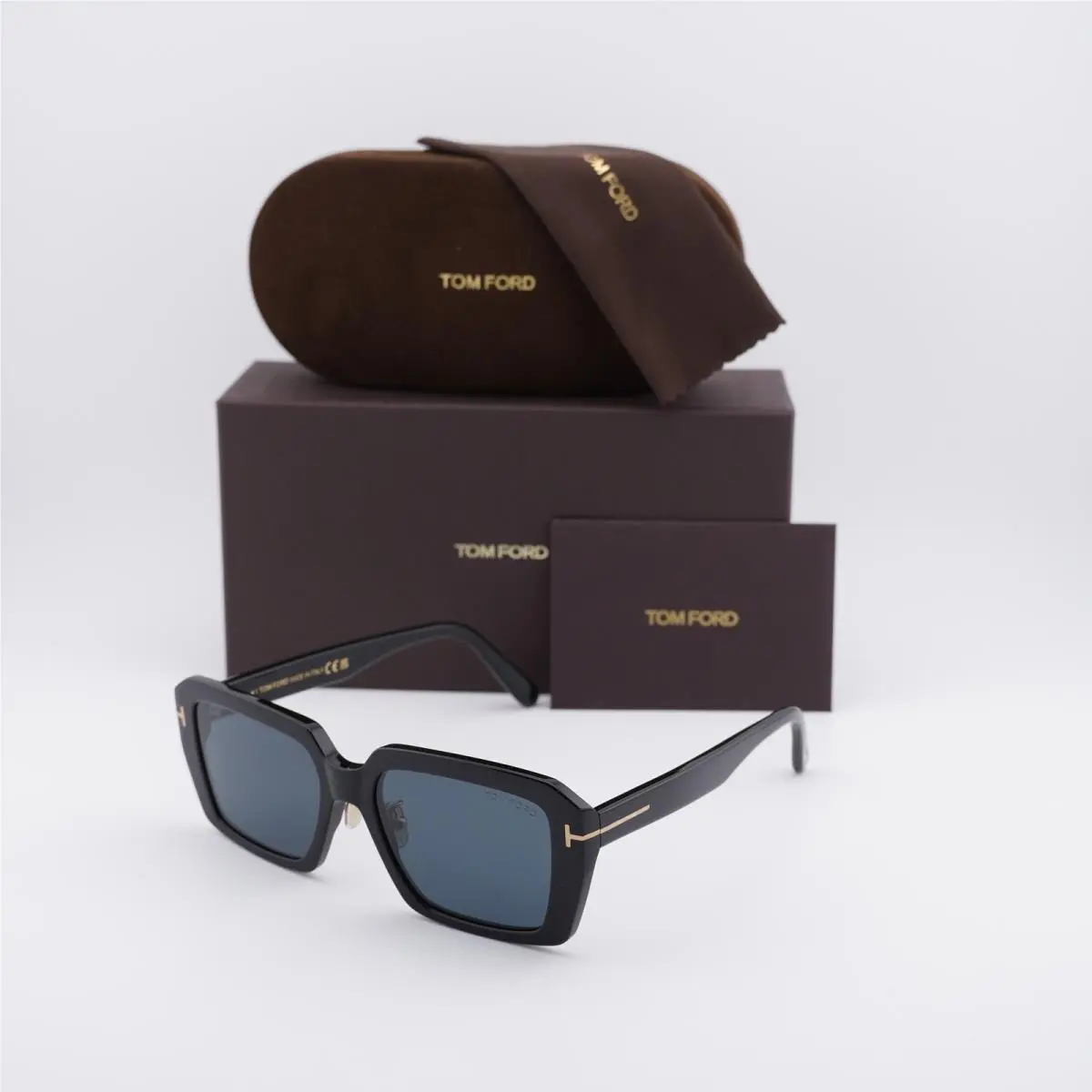 Tom Ford FT1164-K 01A Shiny Black/smoke 54-17-145 Sunglasses