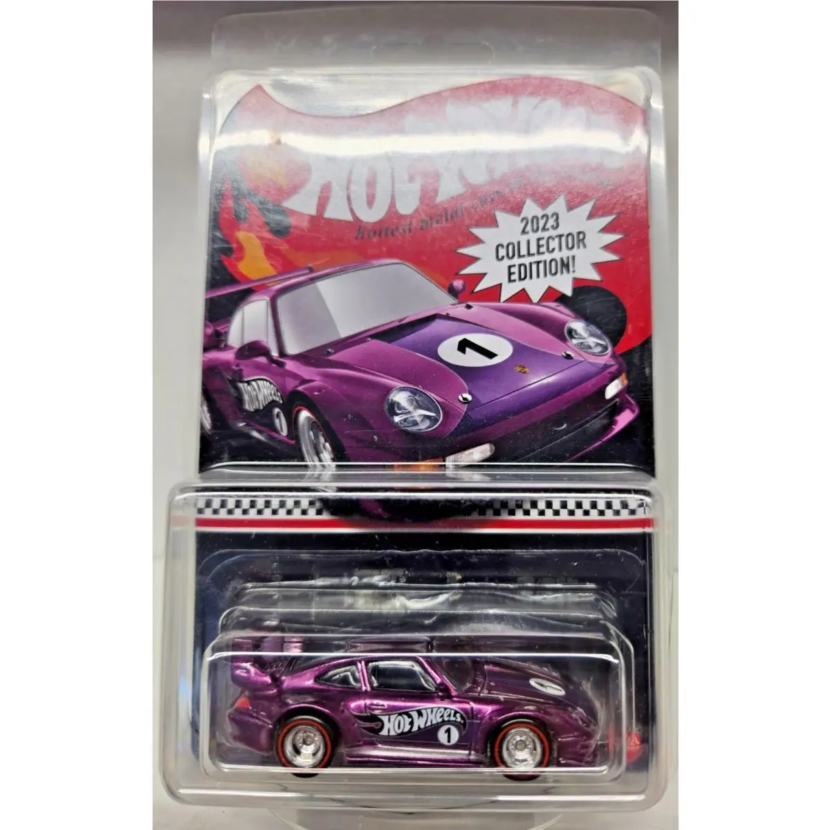 Hot Wheels Porsche 993 GT2 Purple Rlc 2023 Dollar General Mail In Redline Tires