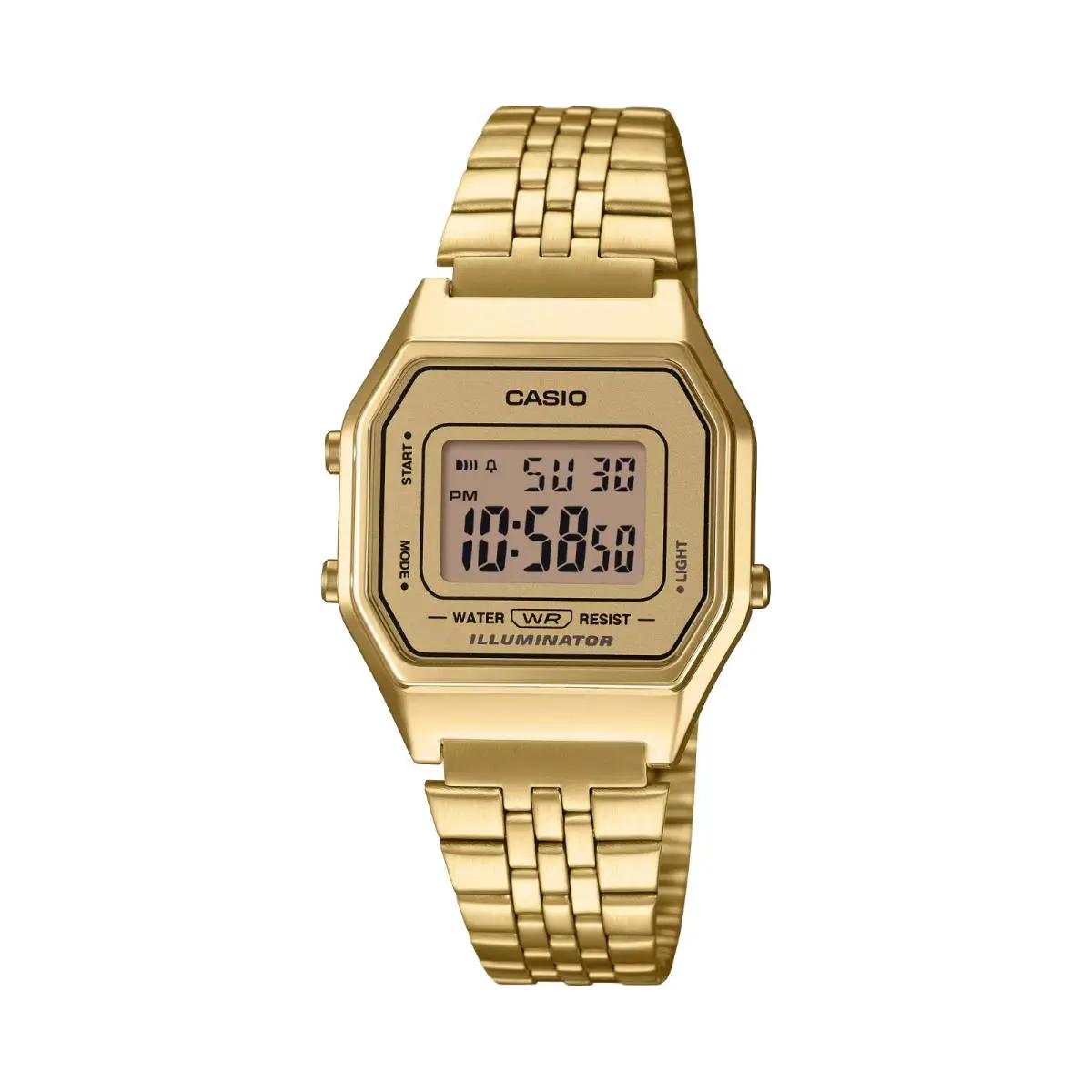 Casio F1839 Digital Vintage Gold-tone Stainless Steel Bracelet Watch 39 mm
