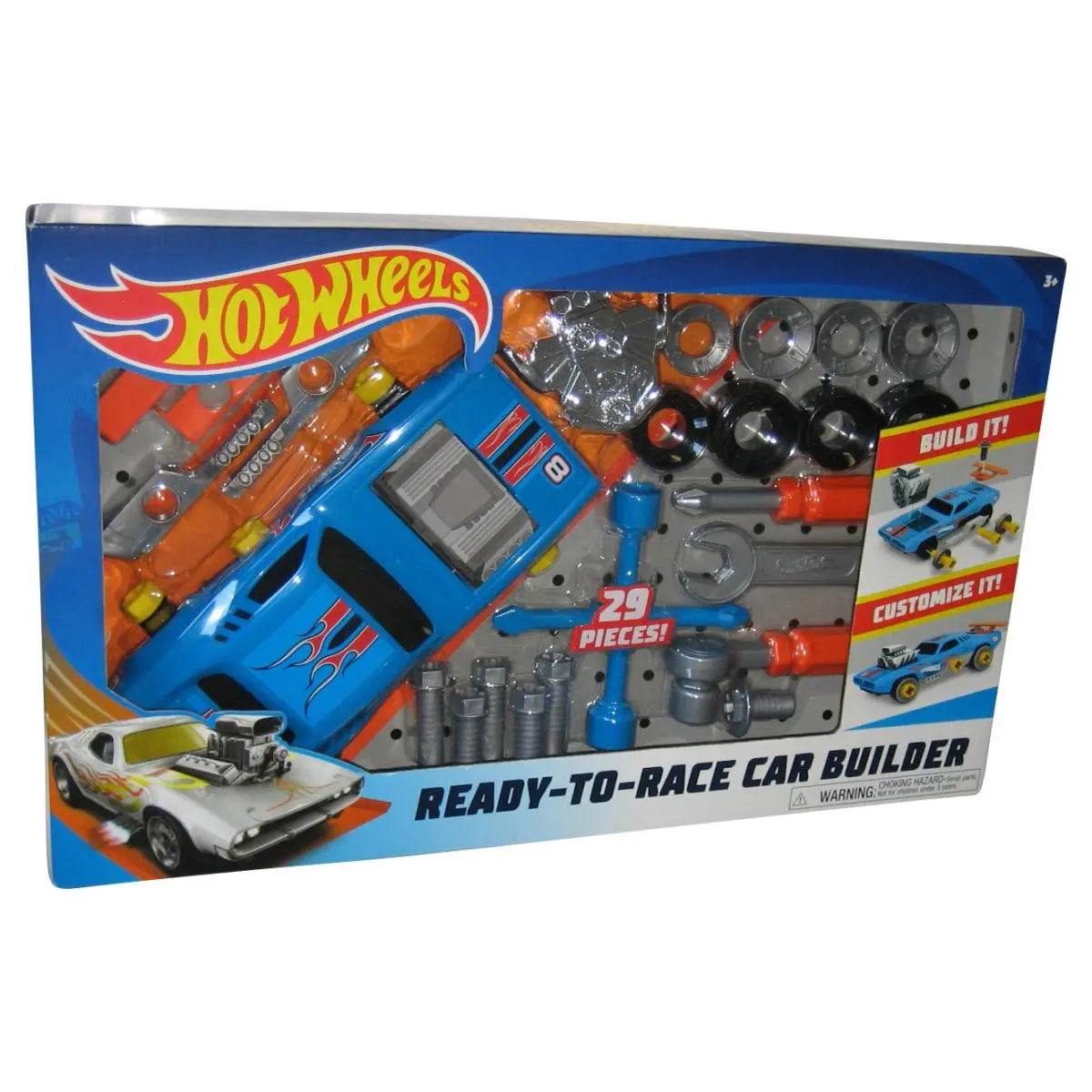 Hot Wheels 2020 Just Play Mattel Ready To Race Car 29pc Builder Set w/ Tools