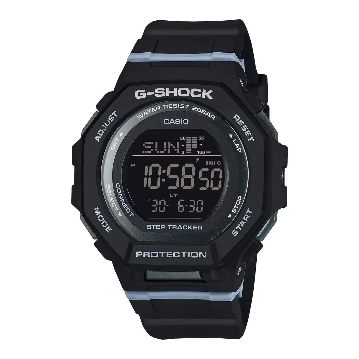 Ladies’ Casio G-shock Digital Step-counter Black Resin Strap Watch with Black Di