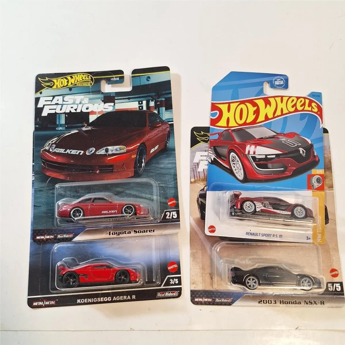 Hot Wheels Premium Soarer/ Koenigsegg/ Honda Nsx-r / Renault Super Treasure
