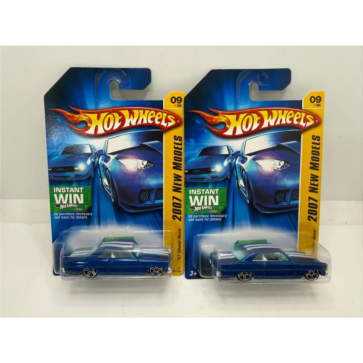 Hot Wheels ‘67 Chevy Nova Error Car 2007 Models Blue