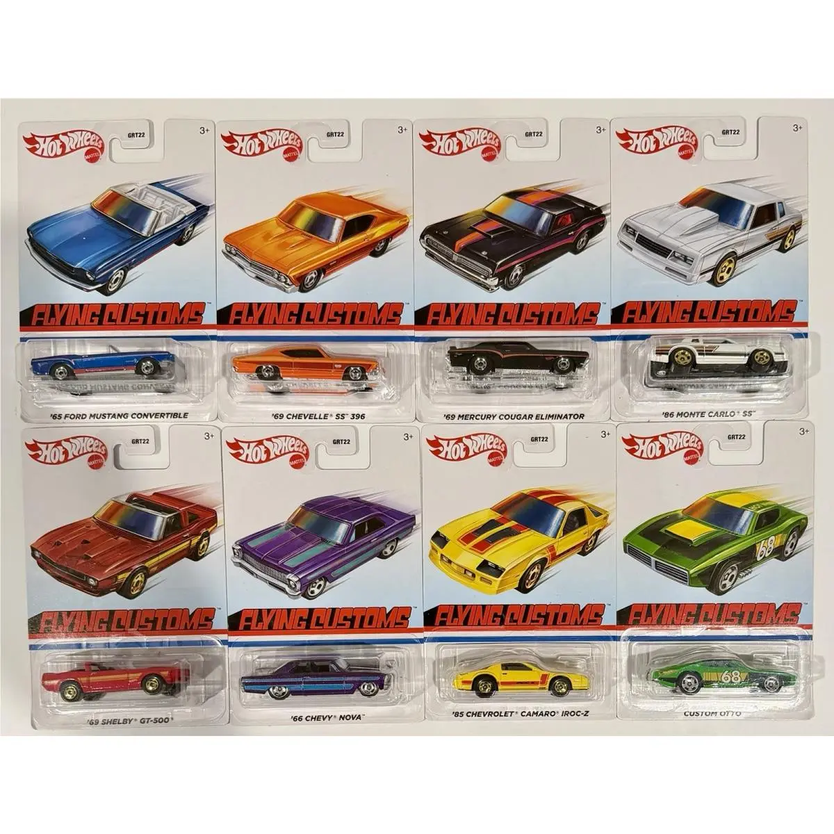 2022 Hot Wheels Flying Customs GRT22 Complete Set Of 8 Cars-mint/nm Cards-new