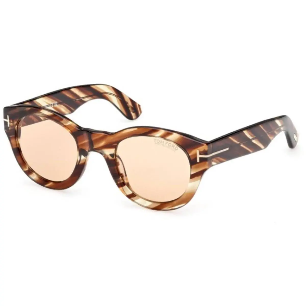 Tom Ford Unisex Sunglasses Lucinda Coloured Havana Acetate Round FT1212 4855E