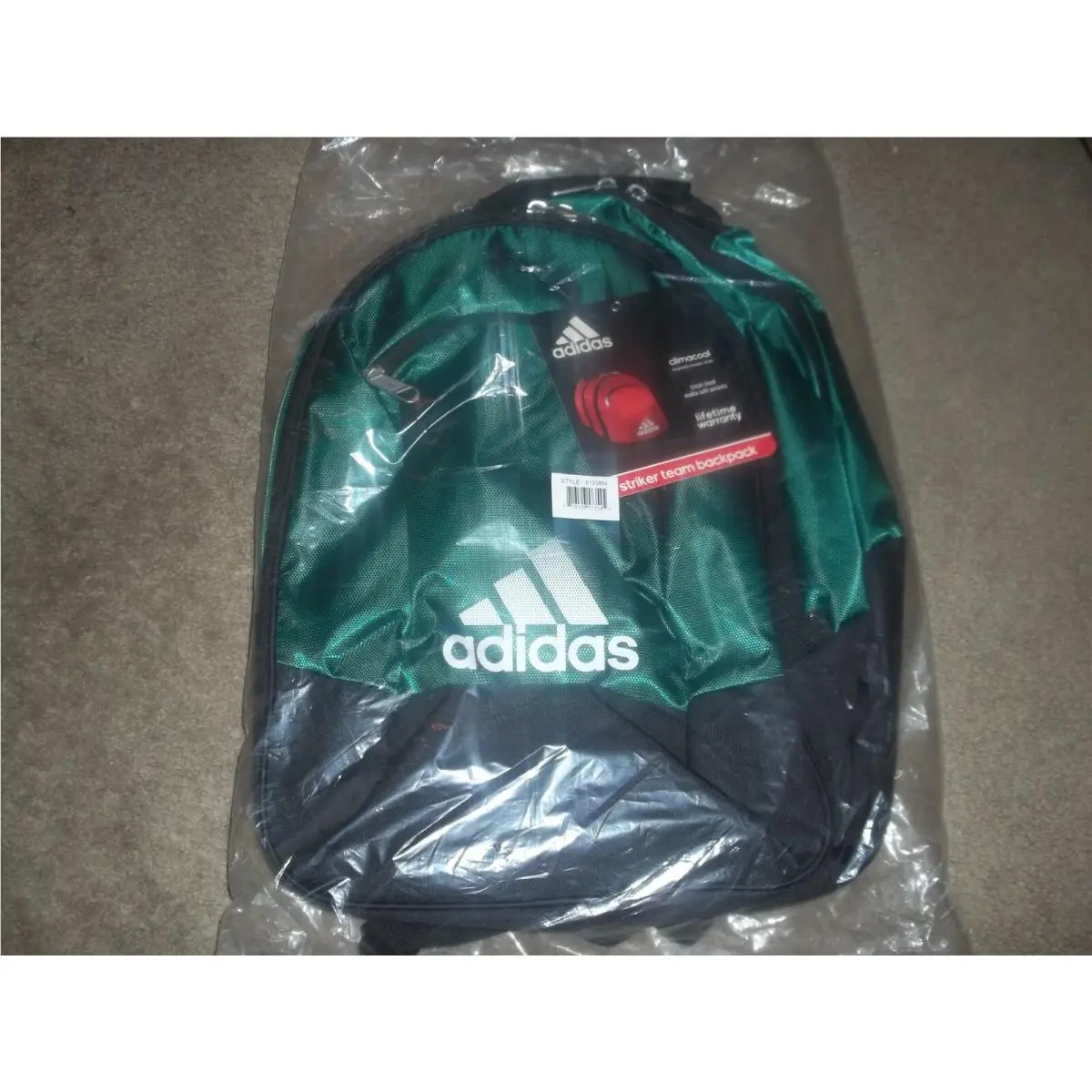Adidas Climacool Strap Backpack Book Bag Emerald Green