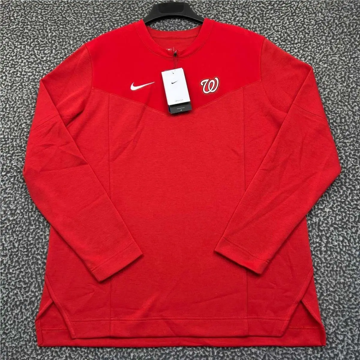 Nike Dri-fit Sweatshirt Men Large Red Washington Nationals Mlb 1/4 Zip L