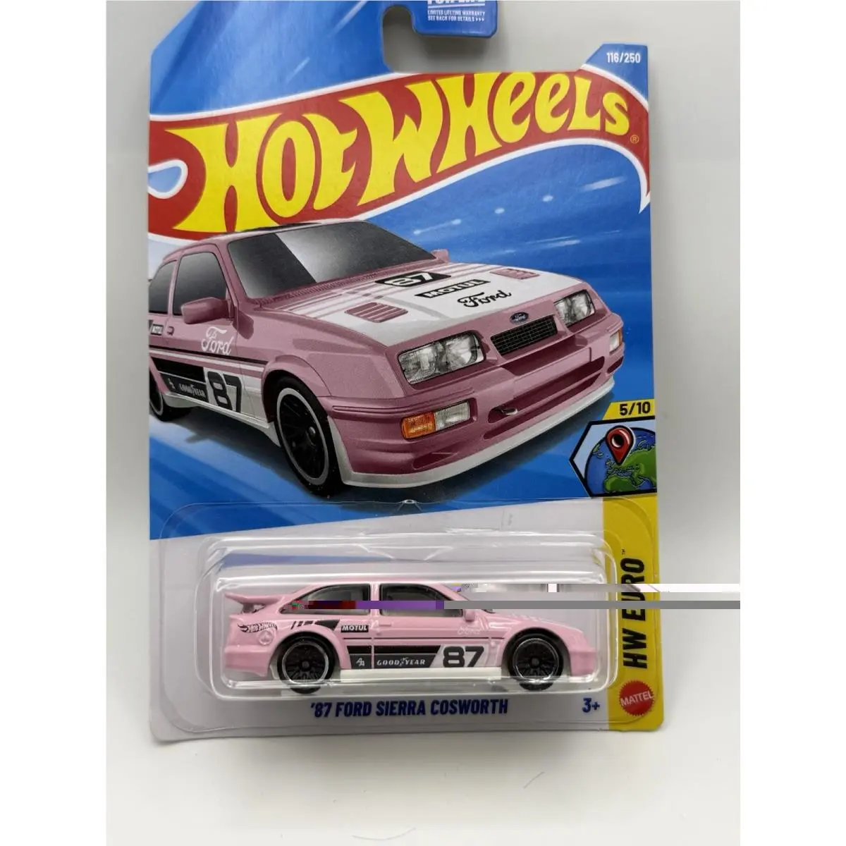 Hot Wheels `87 Ford Sierra Cosworth Pink HW Euro JJM19 2026