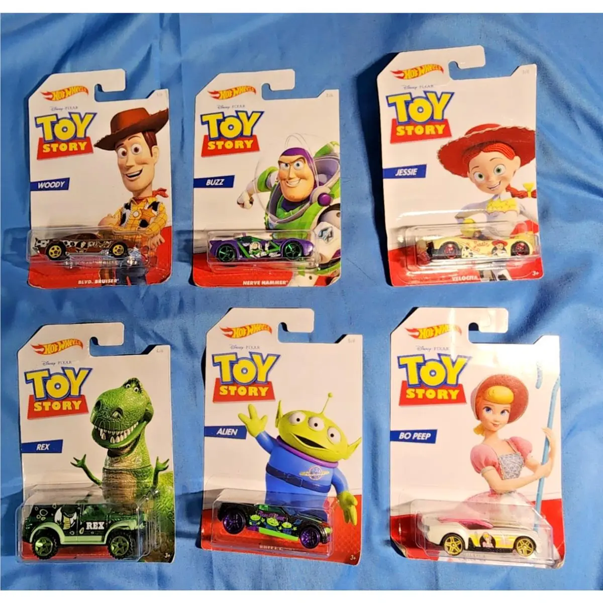 Hot Wheels Disney Pixar Toy Story Cars Woody Buzz Rex Alien Jessie Bo Peep Car 6