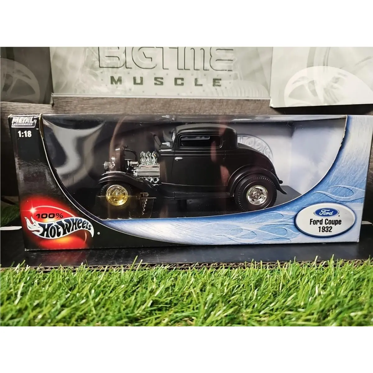Vntg 2002 Mattel Hot Wheels 1932 Ford Coupe 1:18 Diecast Car Nisb