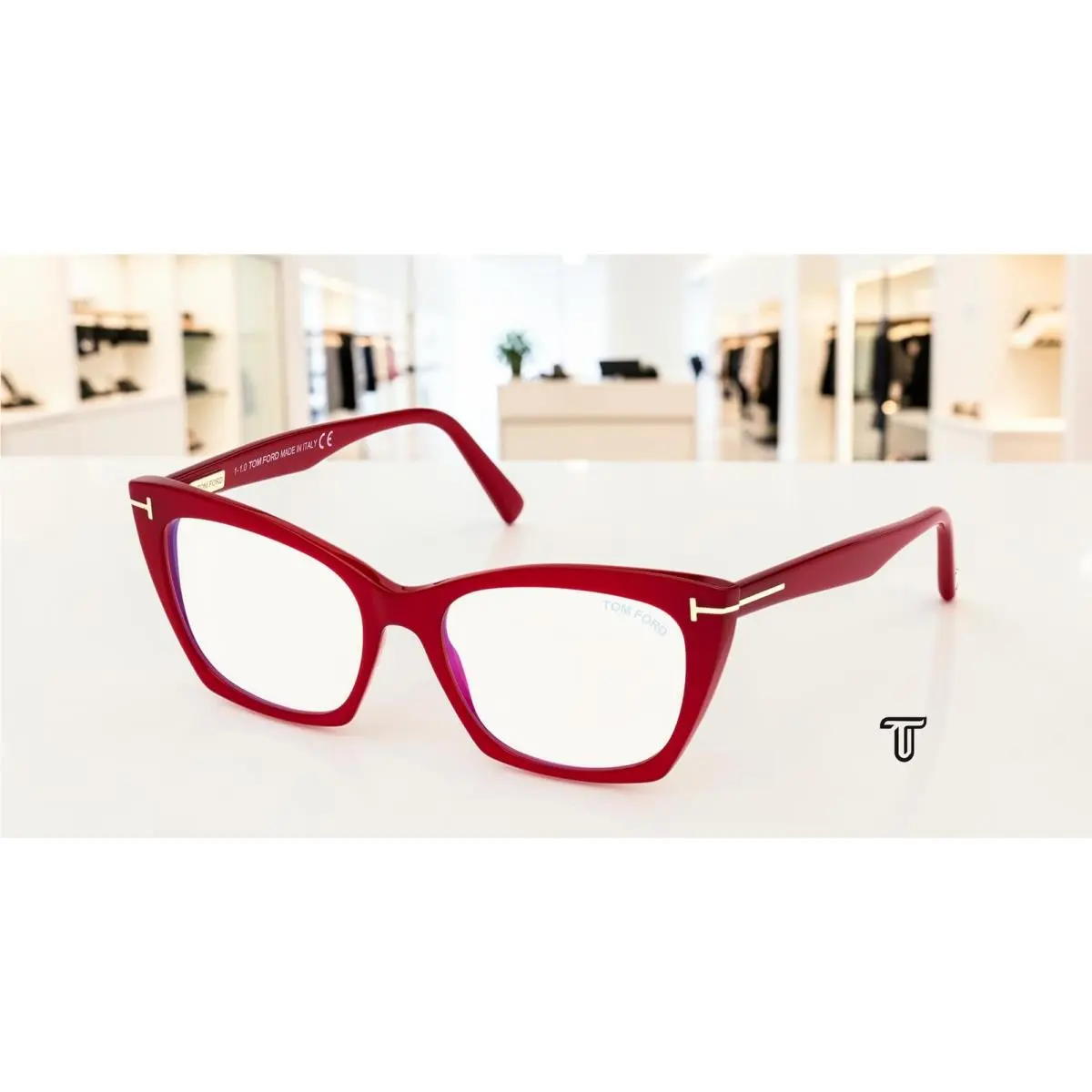 Tom Ford FT5709-B 072 Cat Eye Shiny Pink Demo Lens 54 mm Women`s Eyeglasses