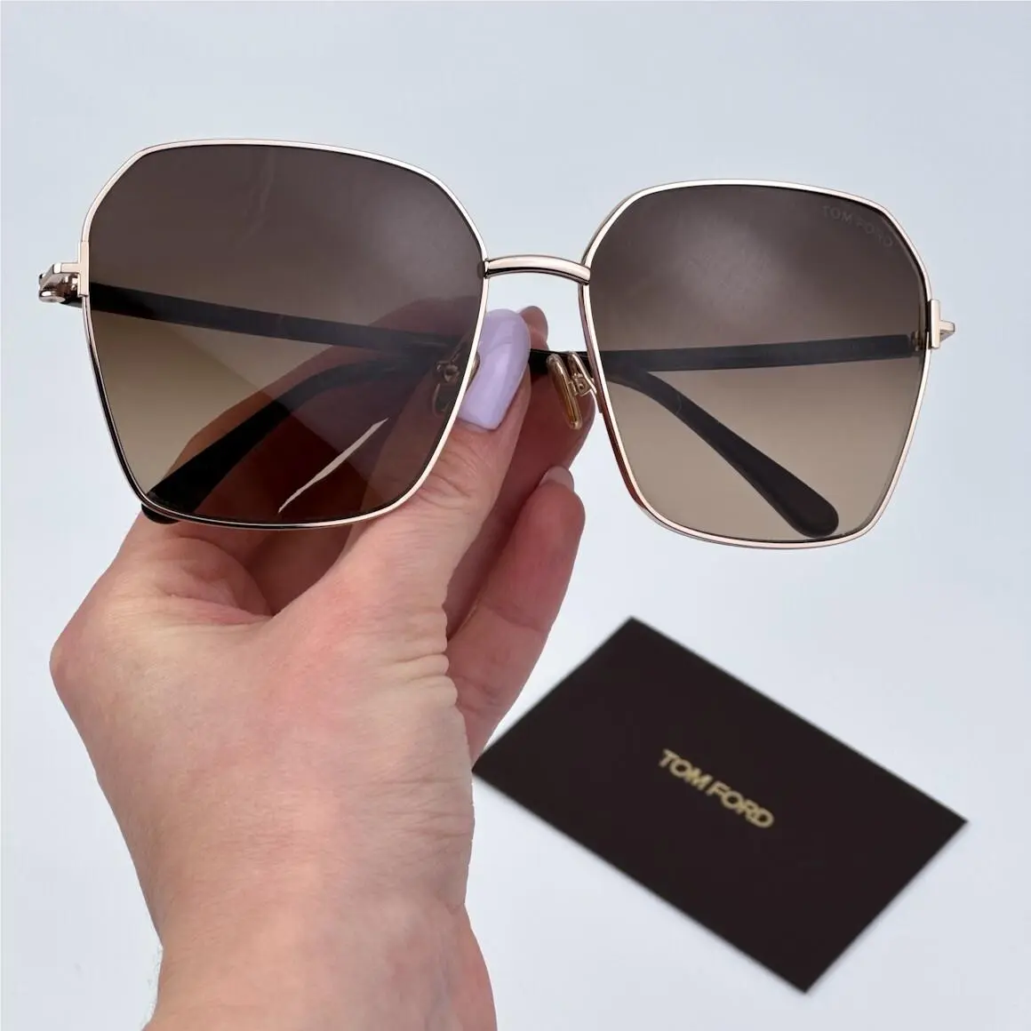 Women Sunglasses Rose Gold Havana Brown Gradient Square FT0839 52F by Tom Ford