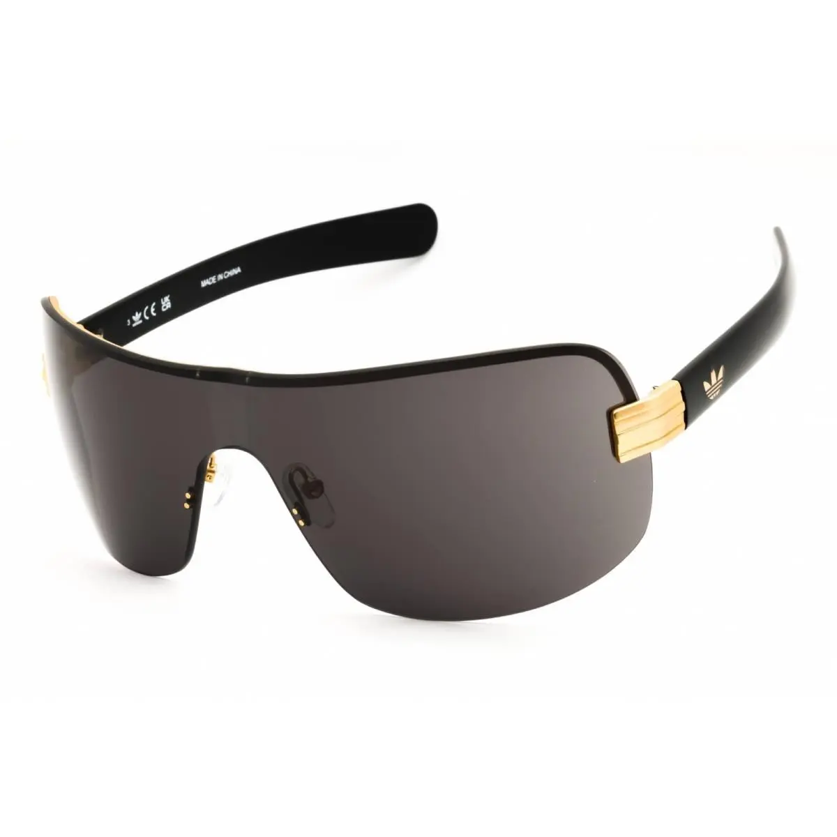 Adidas Unisex Sunglasses Matte Deep Gold Metal Shield Half Rim Frame OR0128 31A