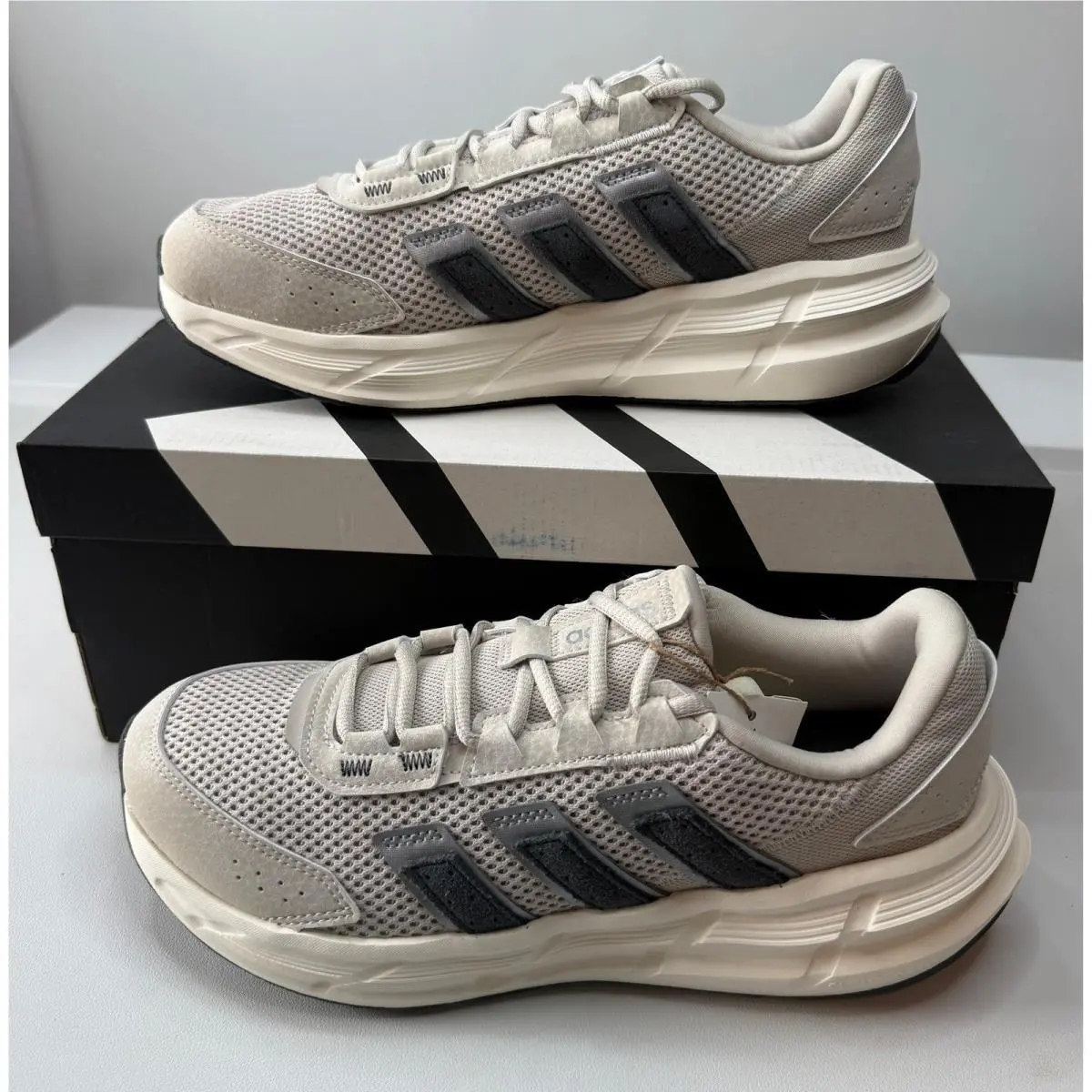 Adidas Astrastar Womens Running Sneakers Beige Grey JQ6089 Size 9