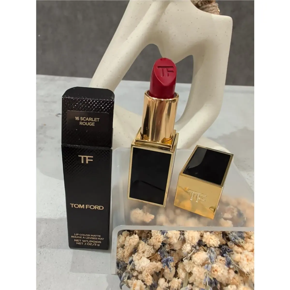 Tom Ford Lip Color 16 Scarlet Rouge Matte Full Size 0.1oz/3g