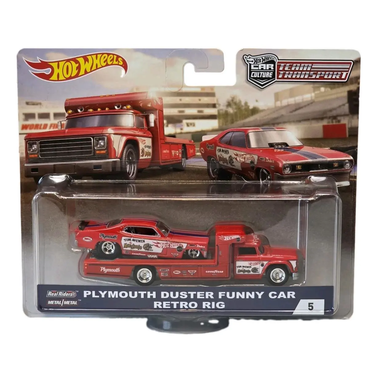 Hot Wheels Team Transport Mongoose Plymouth Duster Funny Car and Retro Rig 1/64