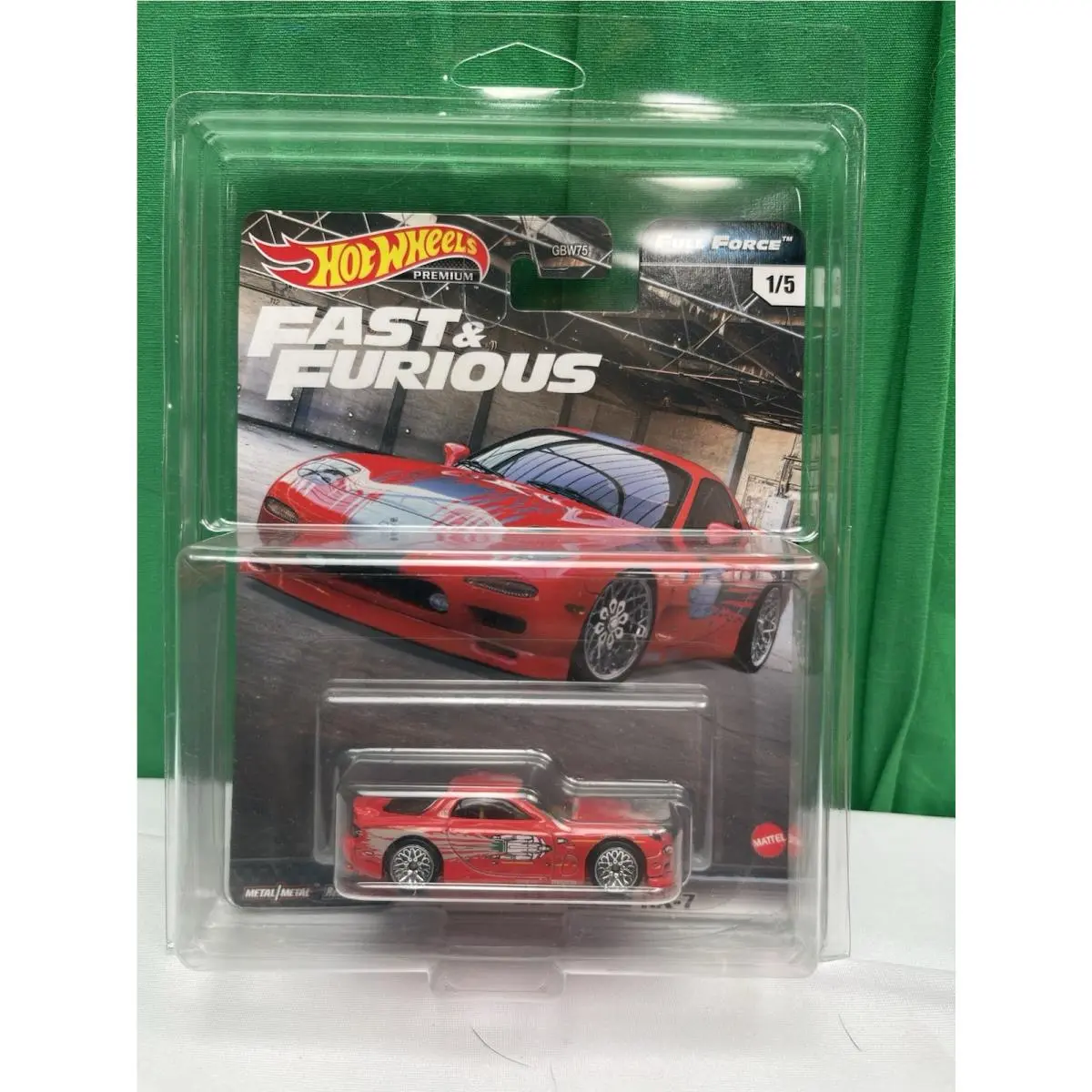 Hot Wheels 95 Mazda Rx-7 Red Car Fast Furious Full Force Premium 1/5 Doms