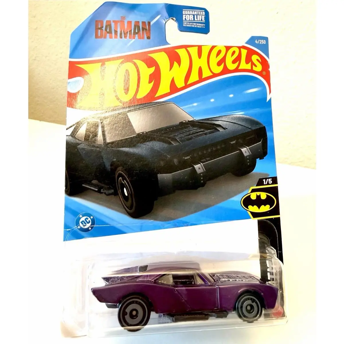 Custom Made Batmobile DC Comics Spectraflame Purple in Card Diecast